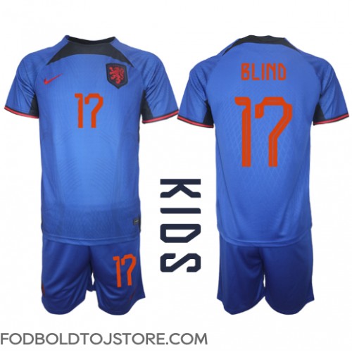 Holland Daley Blind #17 Udebanesæt Børn VM 2022 Kortærmet (+ Korte bukser)